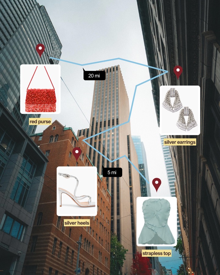 A map showing nearby items available to rent